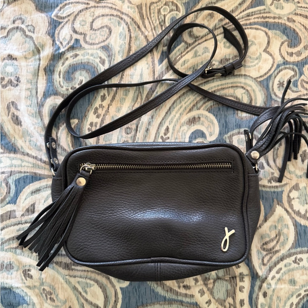 Black Leather Crossbody Bag